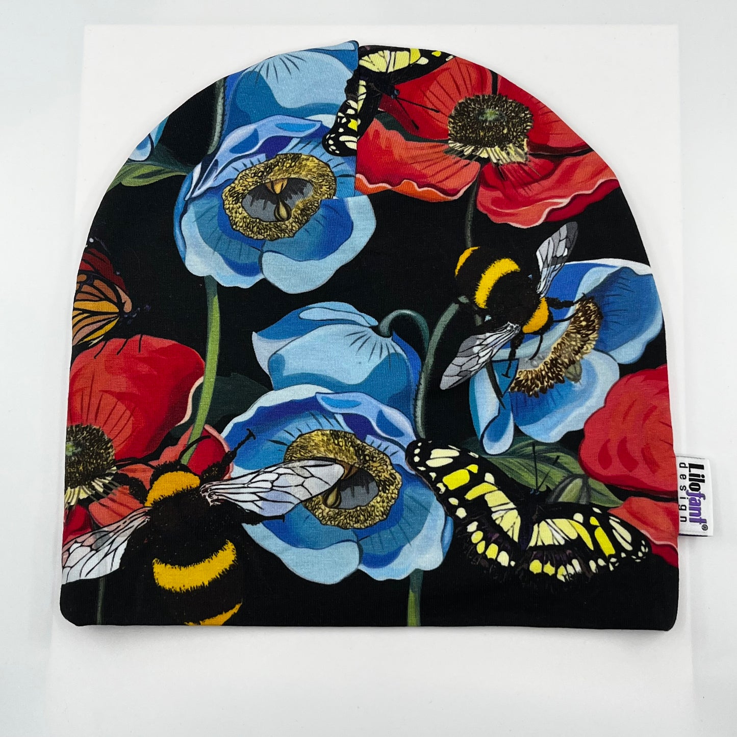 Blommor och bin mössa