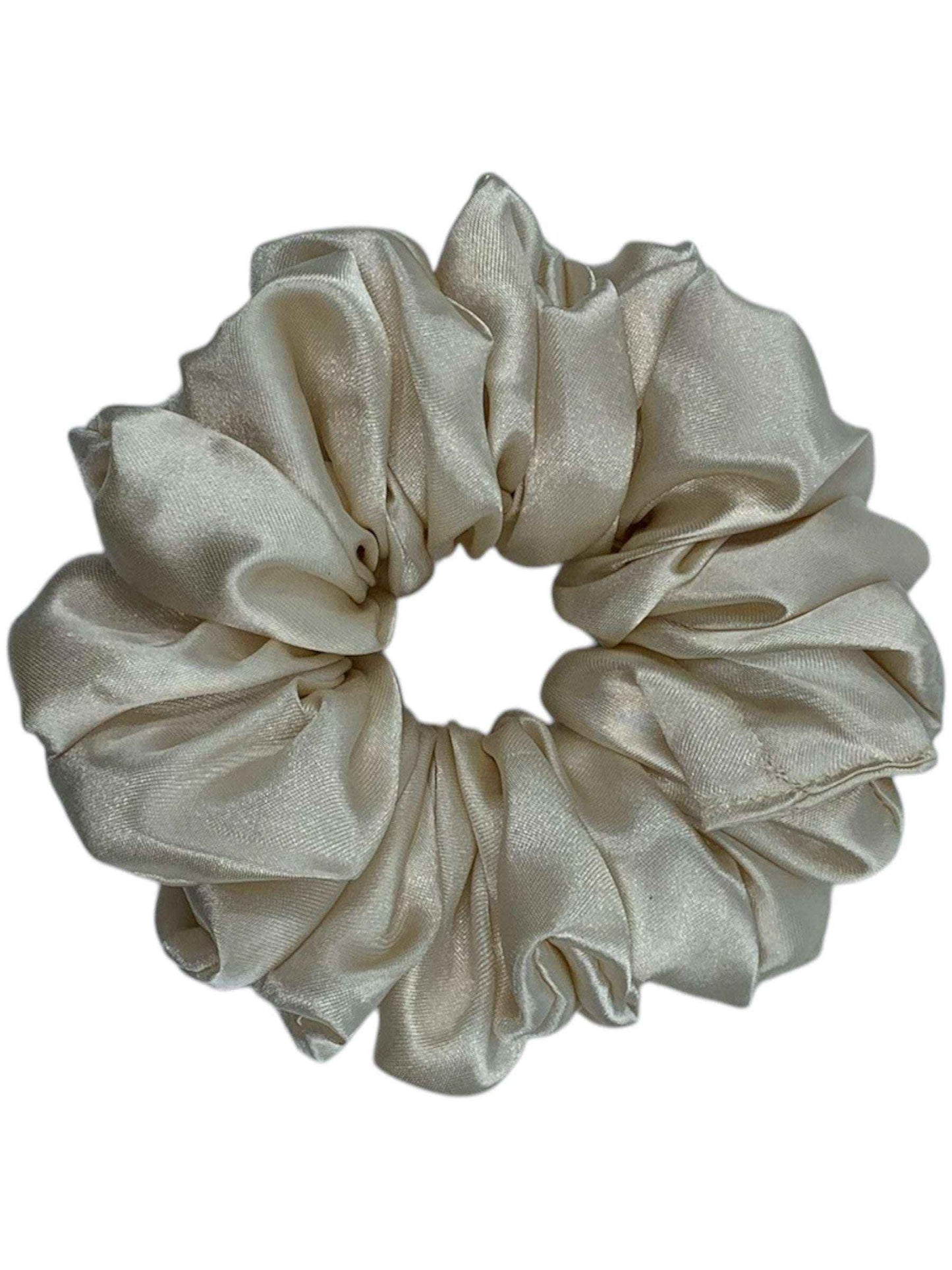 Champagne satin scrunchie