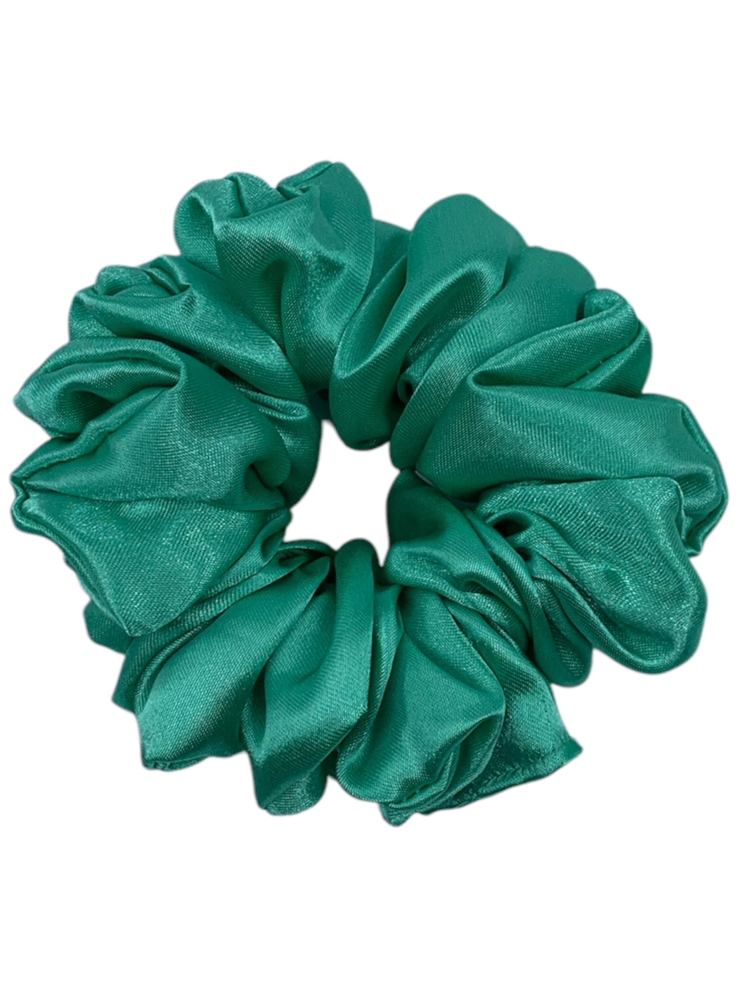 Grön satin scrunchie - Lilofant Design