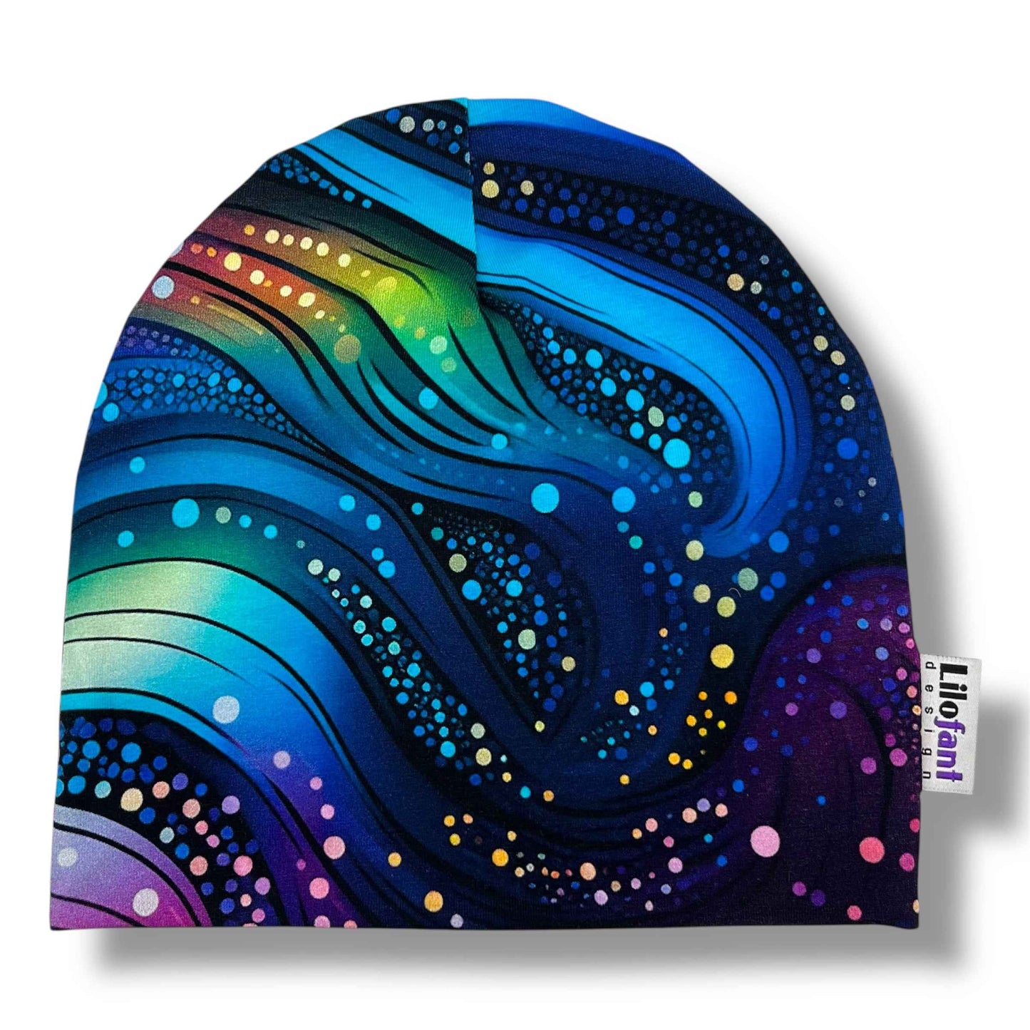 Blå/rosa/lila Swirl mössa