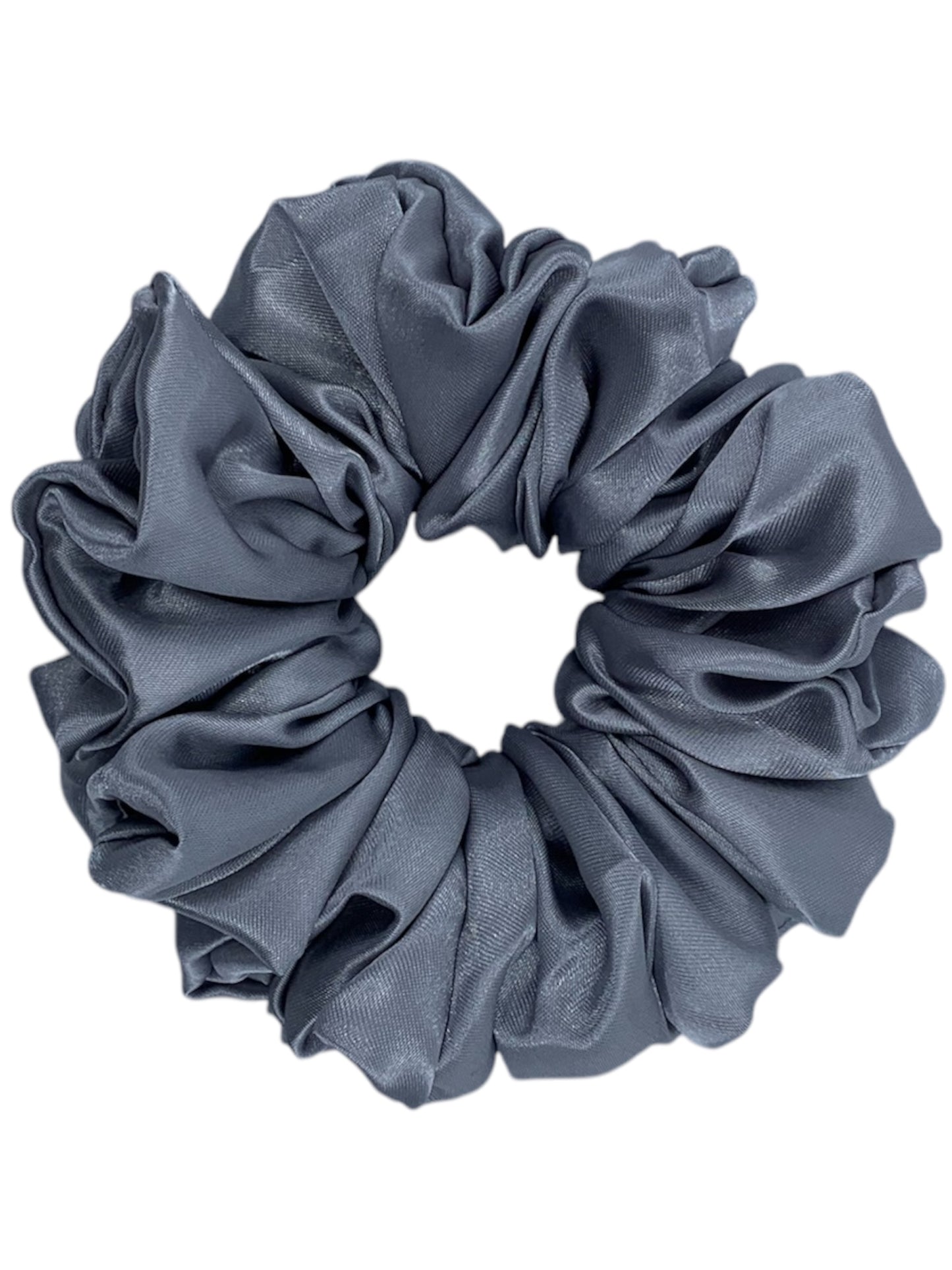 Ljusgrå satin scrunchie - Lilofant Design