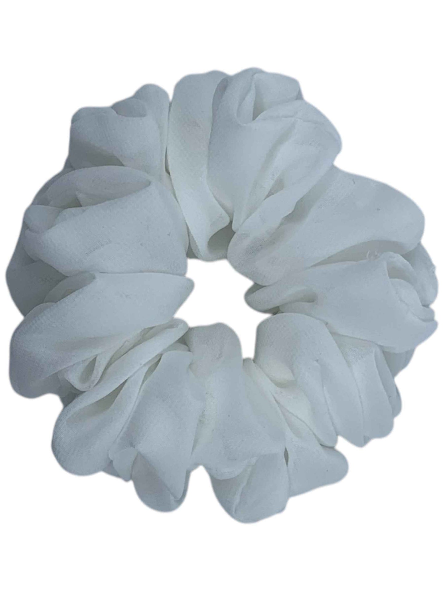 Vit chiffong scrunchie