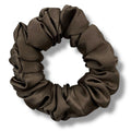 taupe mini satin scrunchie