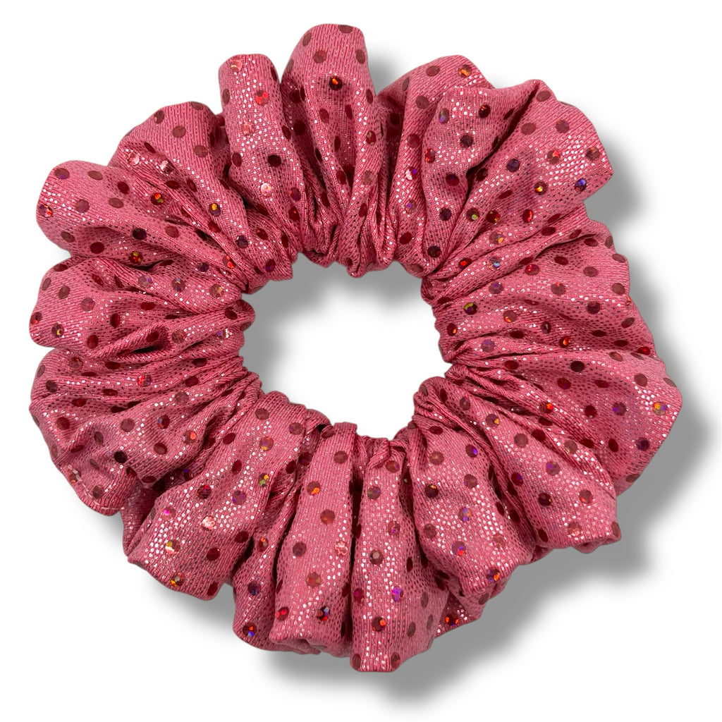 Rosa glittrig classic scrunchie - Lilofant Design