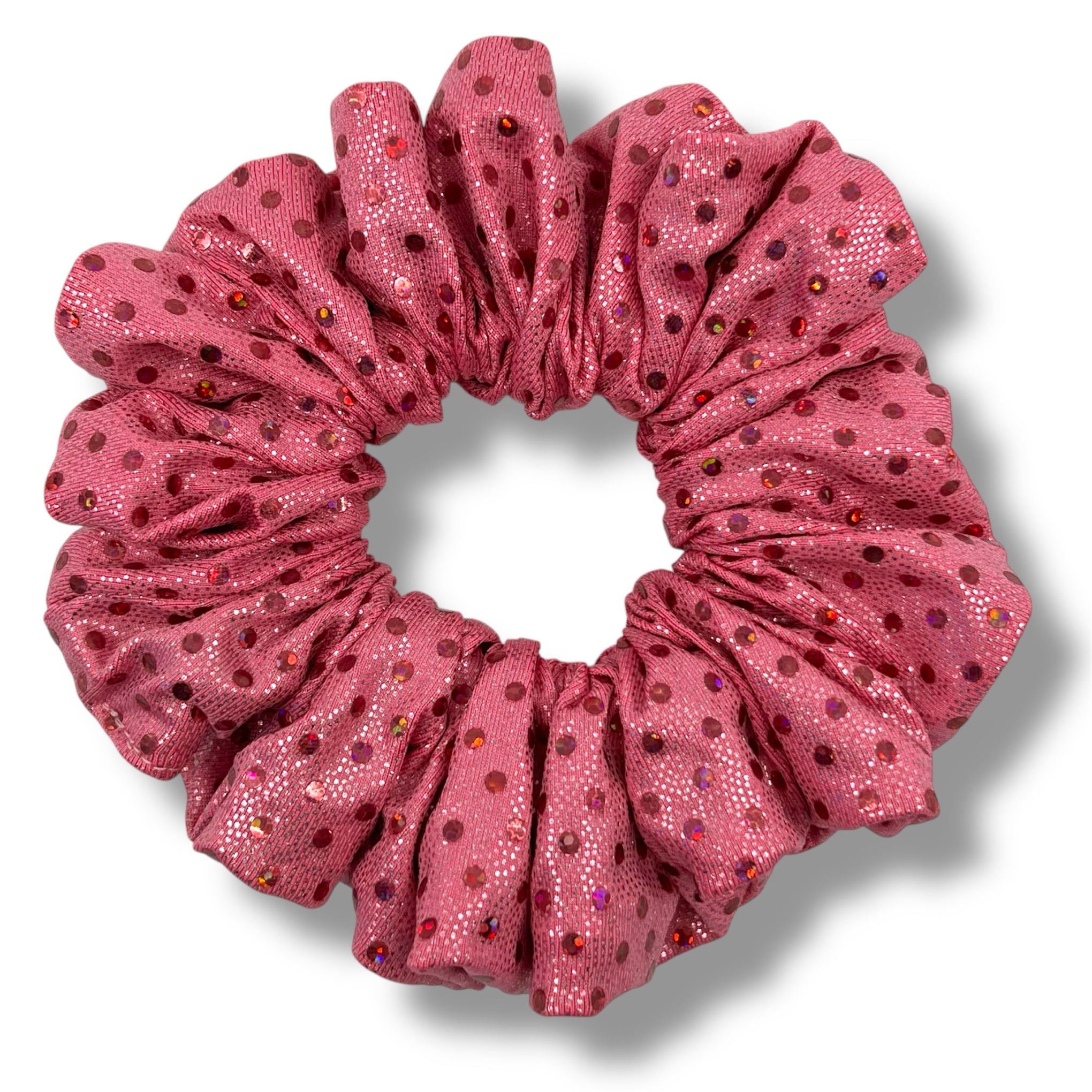 Rosa glittrig classic scrunchie - Lilofant Design