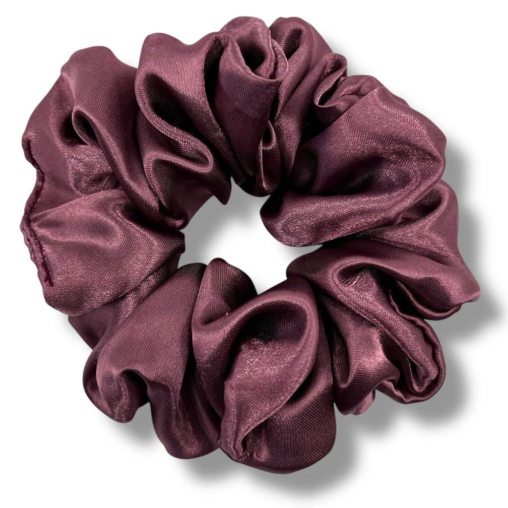 plommonrosa classic satin scrunchie