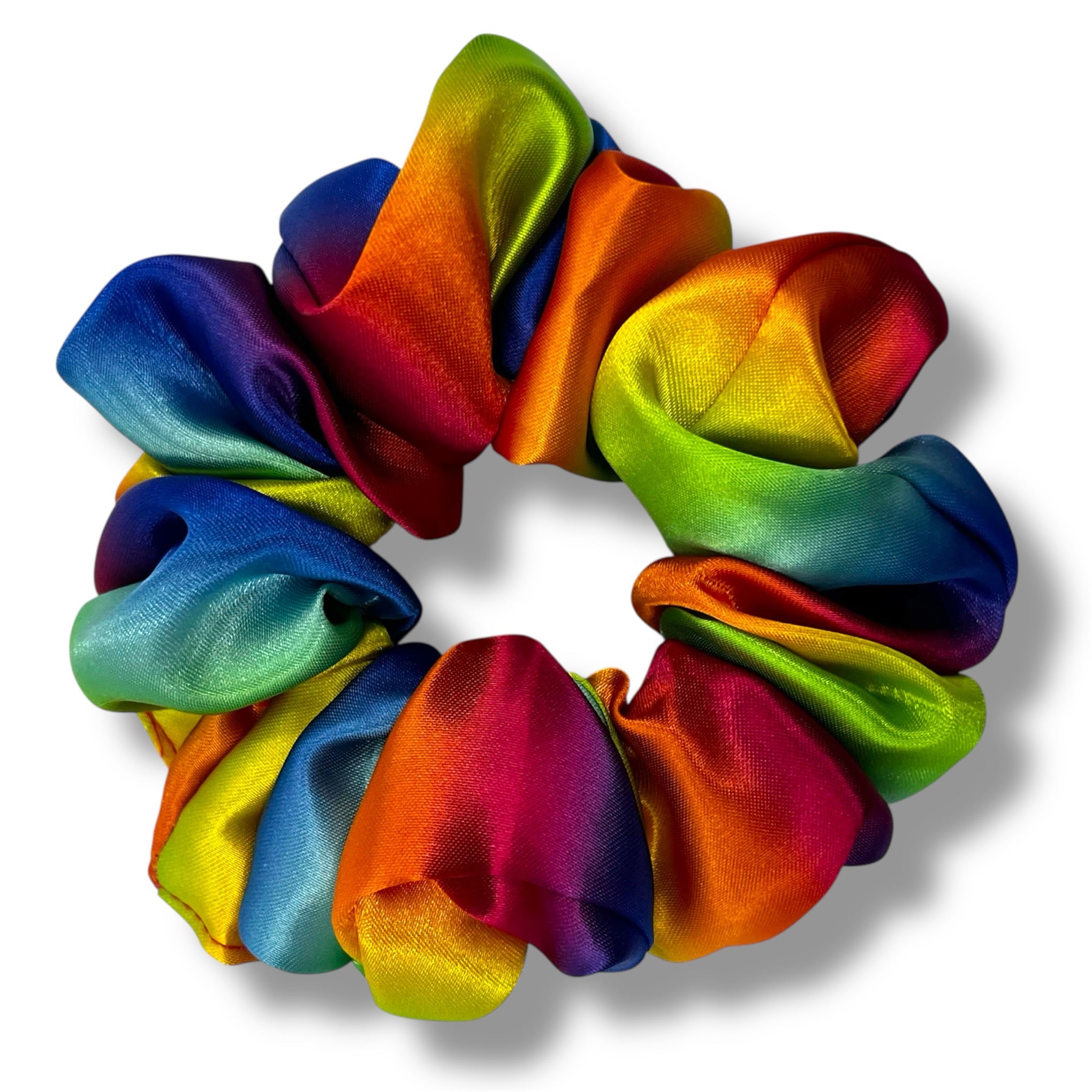 regnbåge classic satin scrunchie