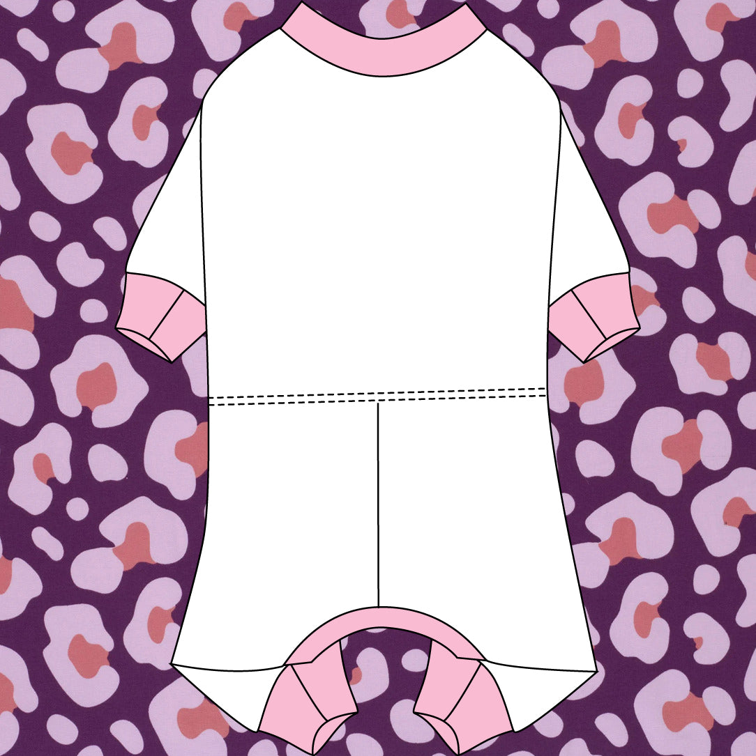 Lila leopard - hundpyjamas
