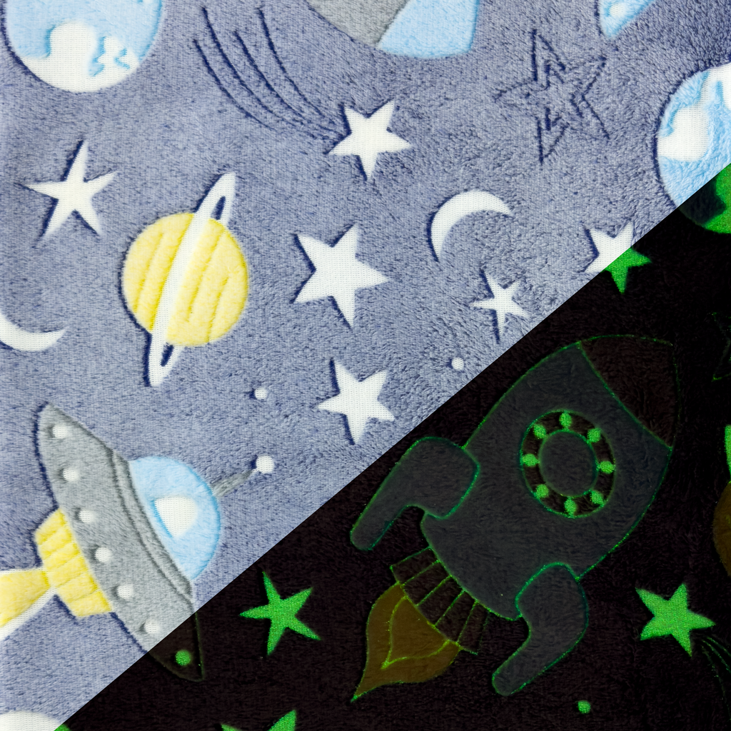 Rymden glow-in-the dark (wellness fleece) - metervara