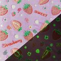 Jordgubbar glow-in-the dark (wellness fleece) - metervara