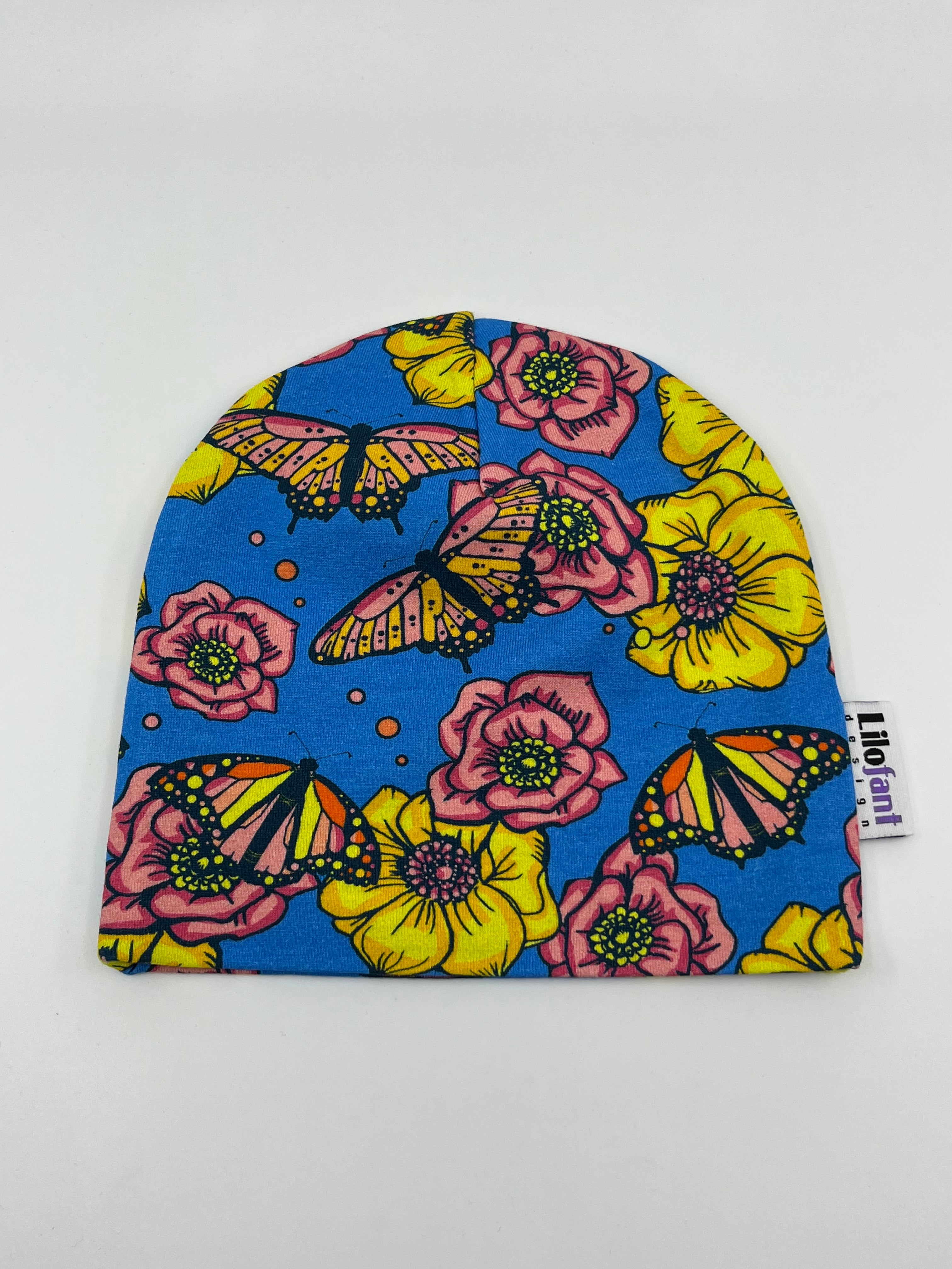 Blå blommor mössa (44/46)