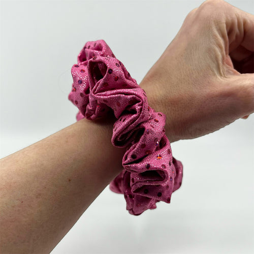 Rosa glittrig classic scrunchie - Lilofant Design