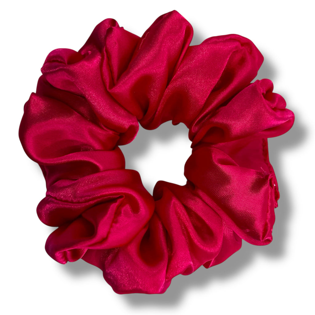 mörkrosa classic satin scrunchie