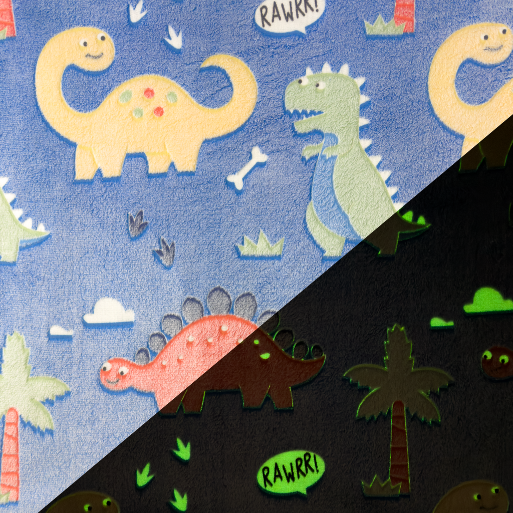 Dinosaurier glow-in-the dark (wellness fleece) - metervara