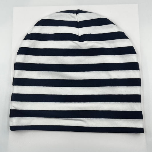 Blå/vita ränder mössa