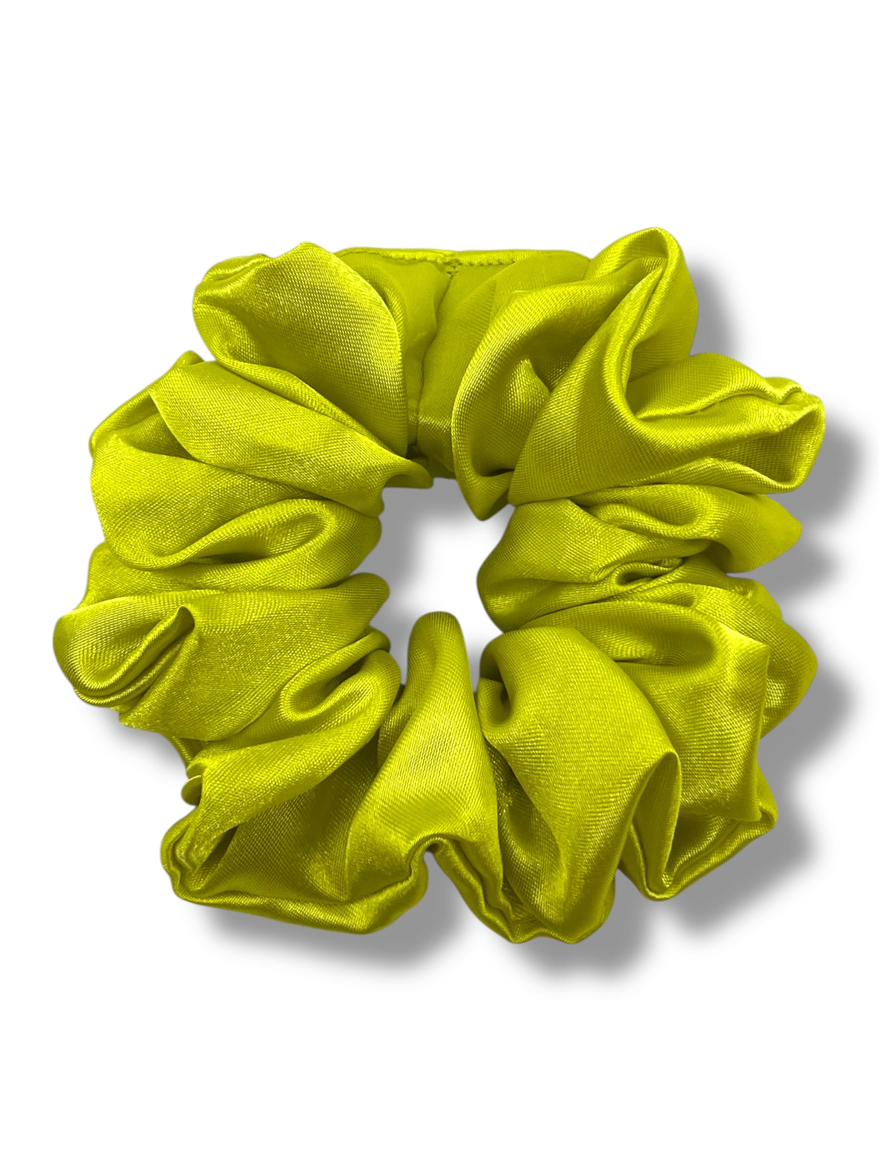 Lime classic satin scrunchie