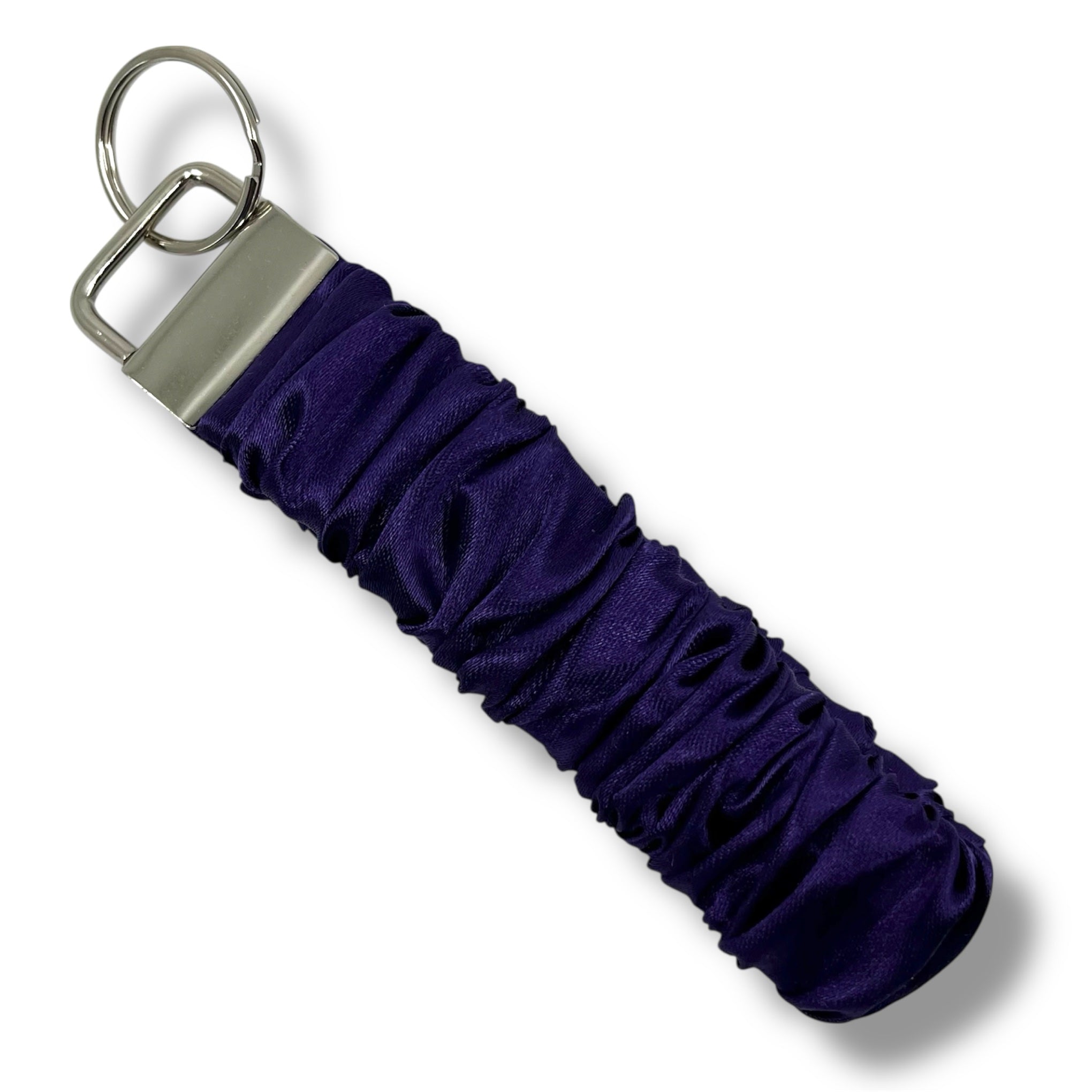 Mörklila scrunchie nyckelring - Lilofant Design
