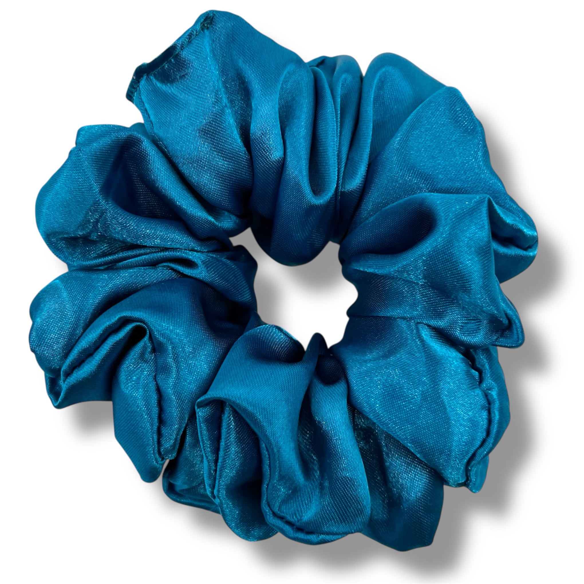 mörk turkos classic satin scrunchie
