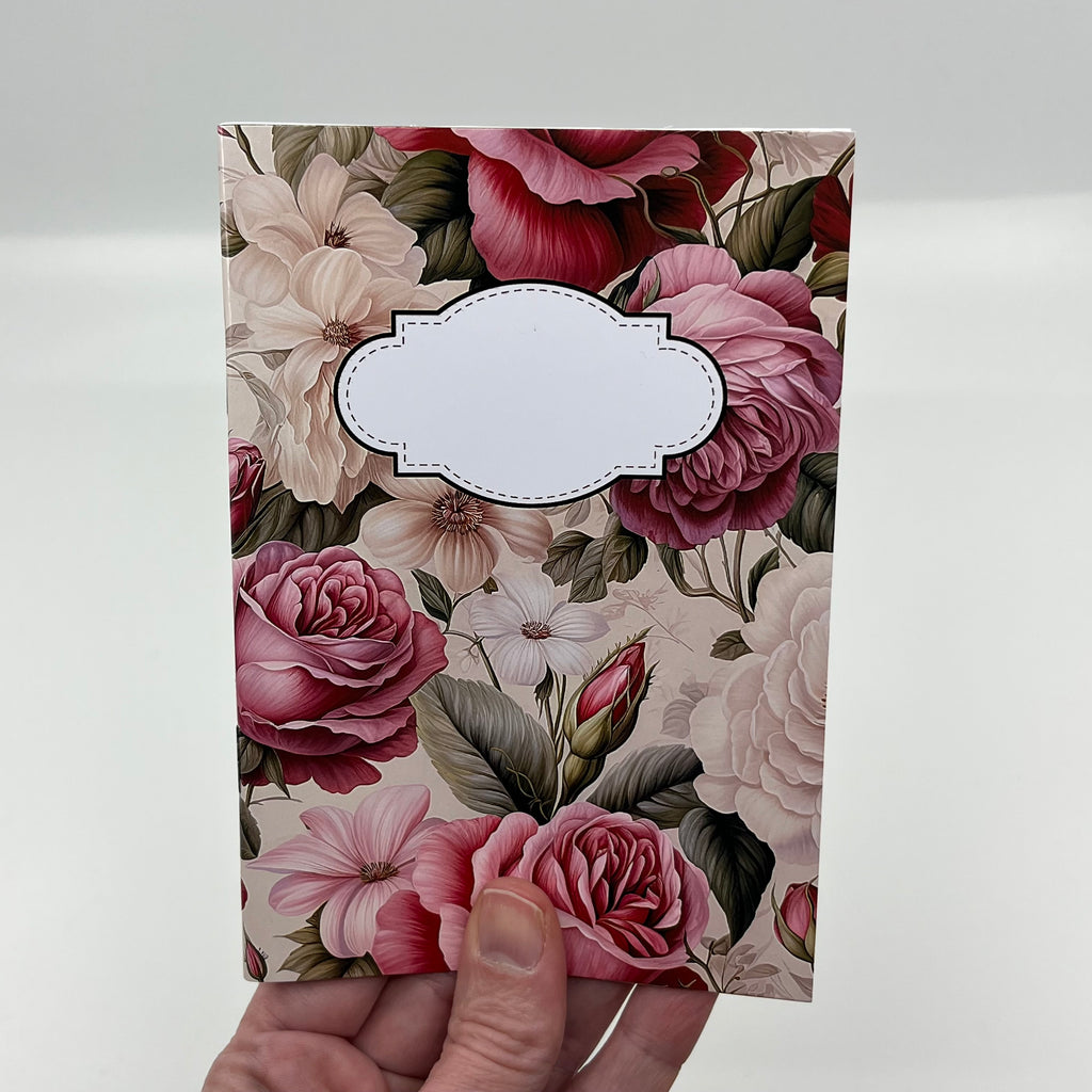 Romantiska rosor - anteckningsbok A5