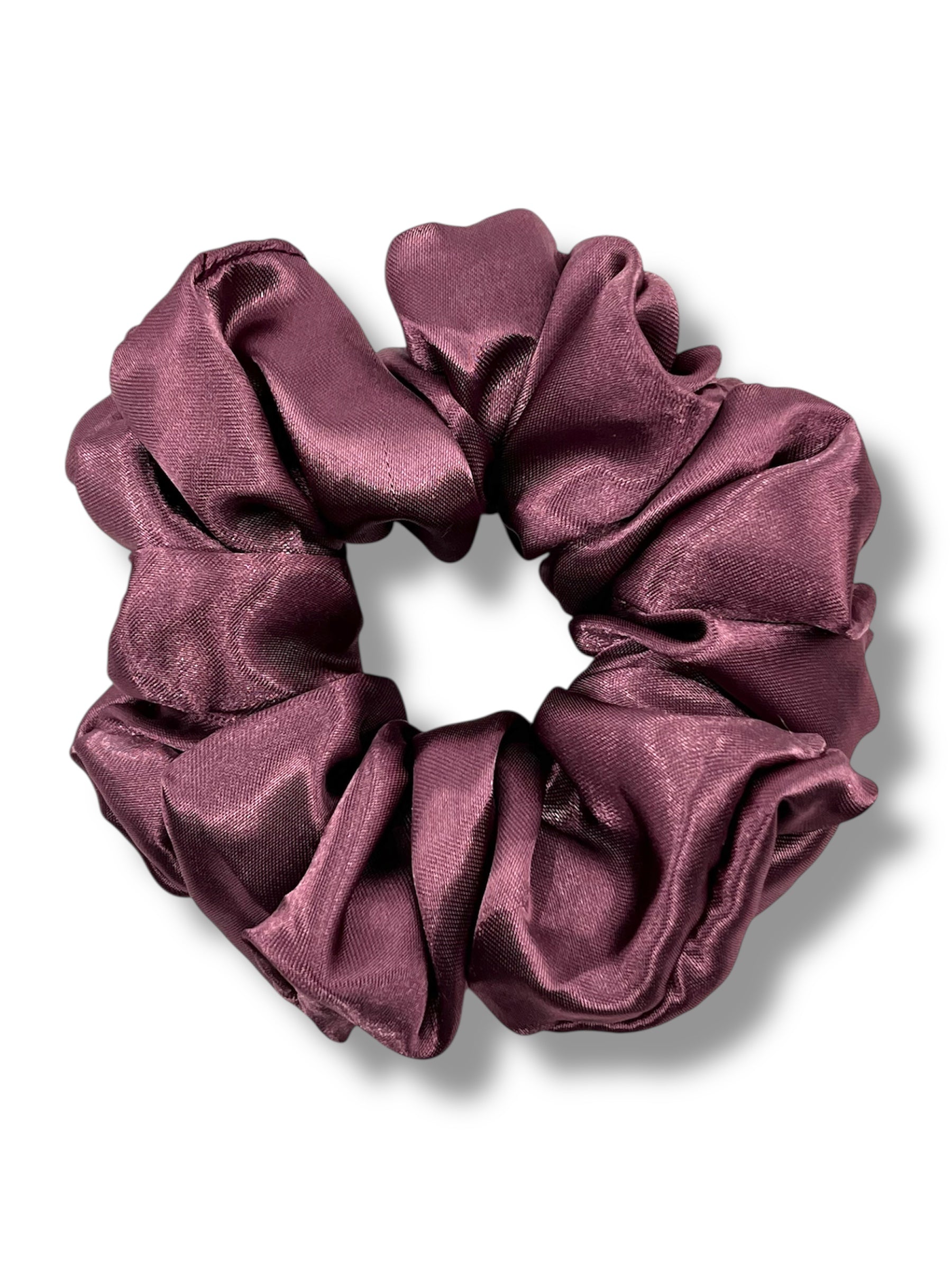 Plommonrosa classic satin scrunchie