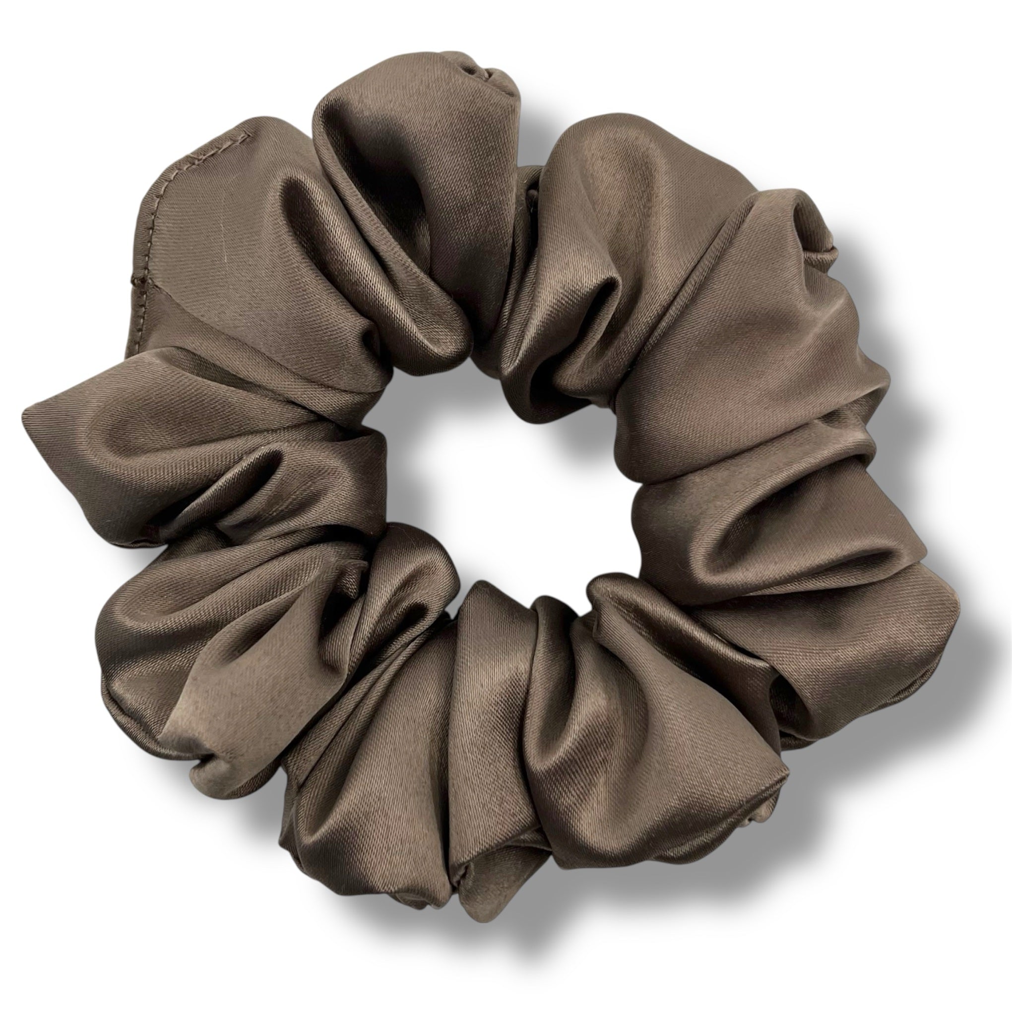 taupe classic satin scrunchie