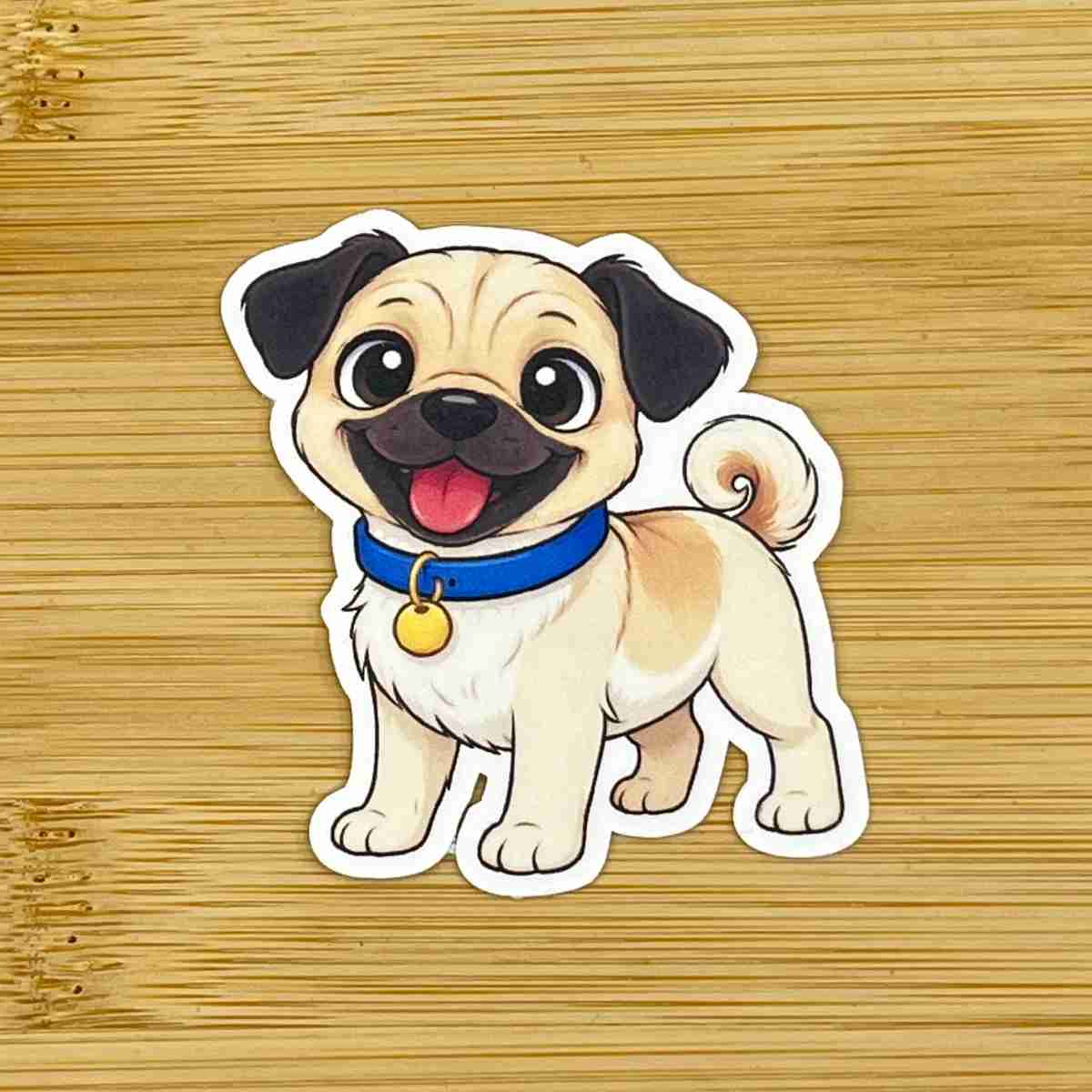 Mops klistermärke - Lilofant Design