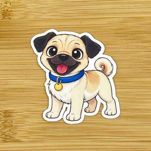 Mops klistermärke - Lilofant Design