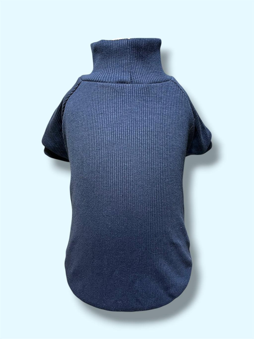 Mörkblå ribbad tröja med krage