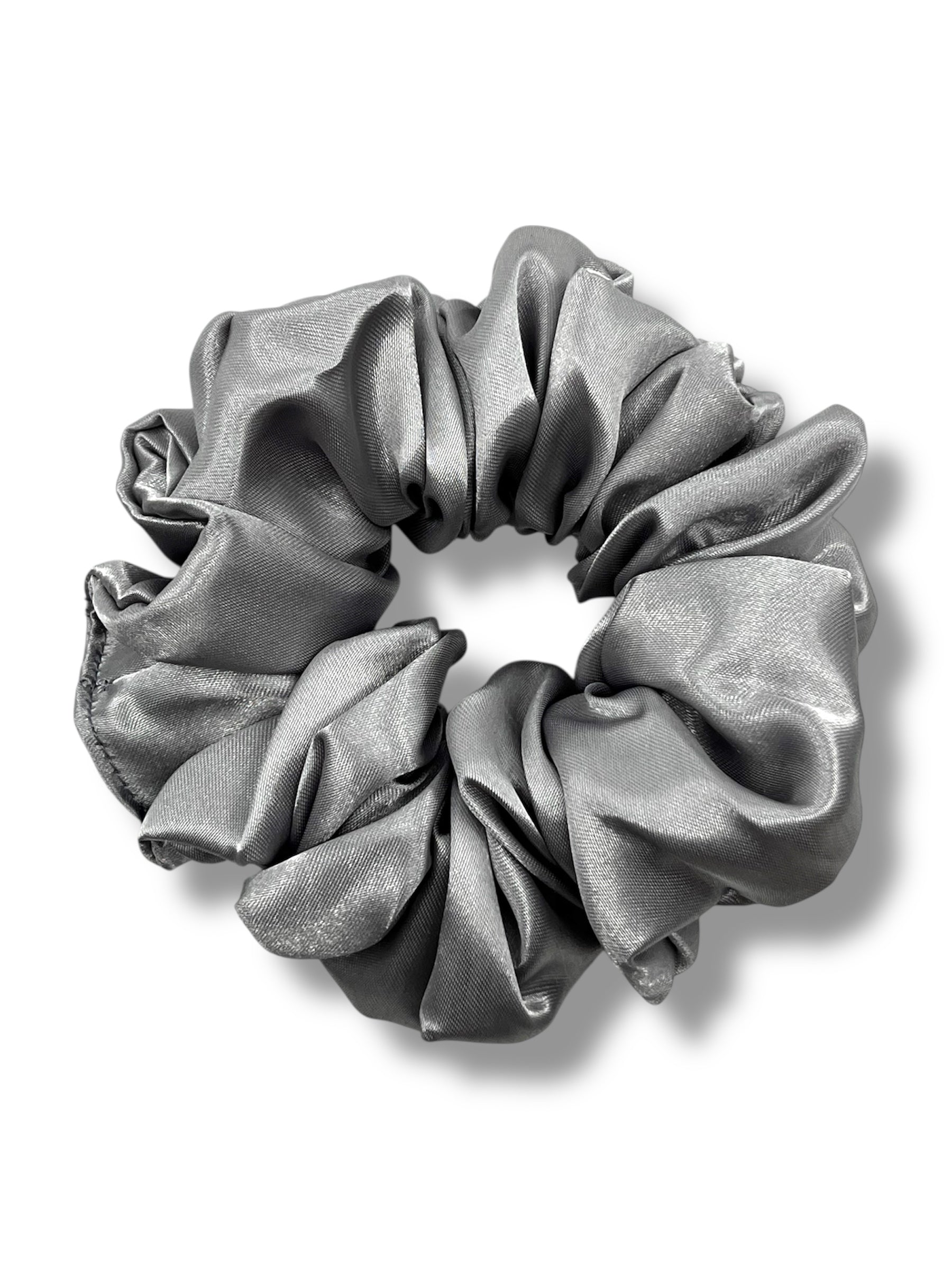 Grå classic satin scrunchie