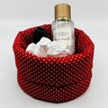 Röda prickar sminkkorg