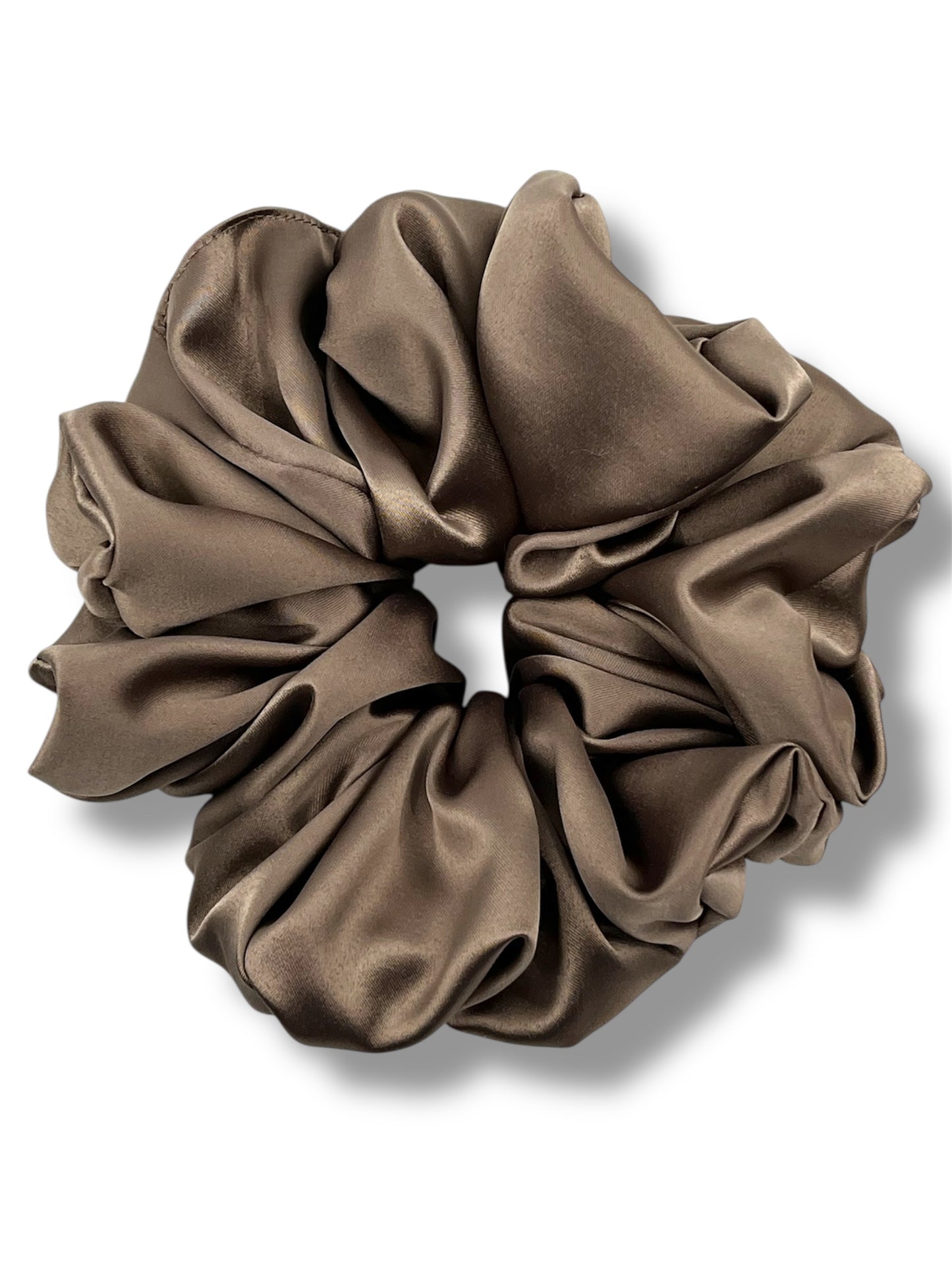 Taupe satin XXL scrunchie