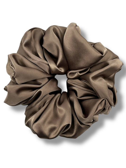 Taupe satin XXL scrunchie