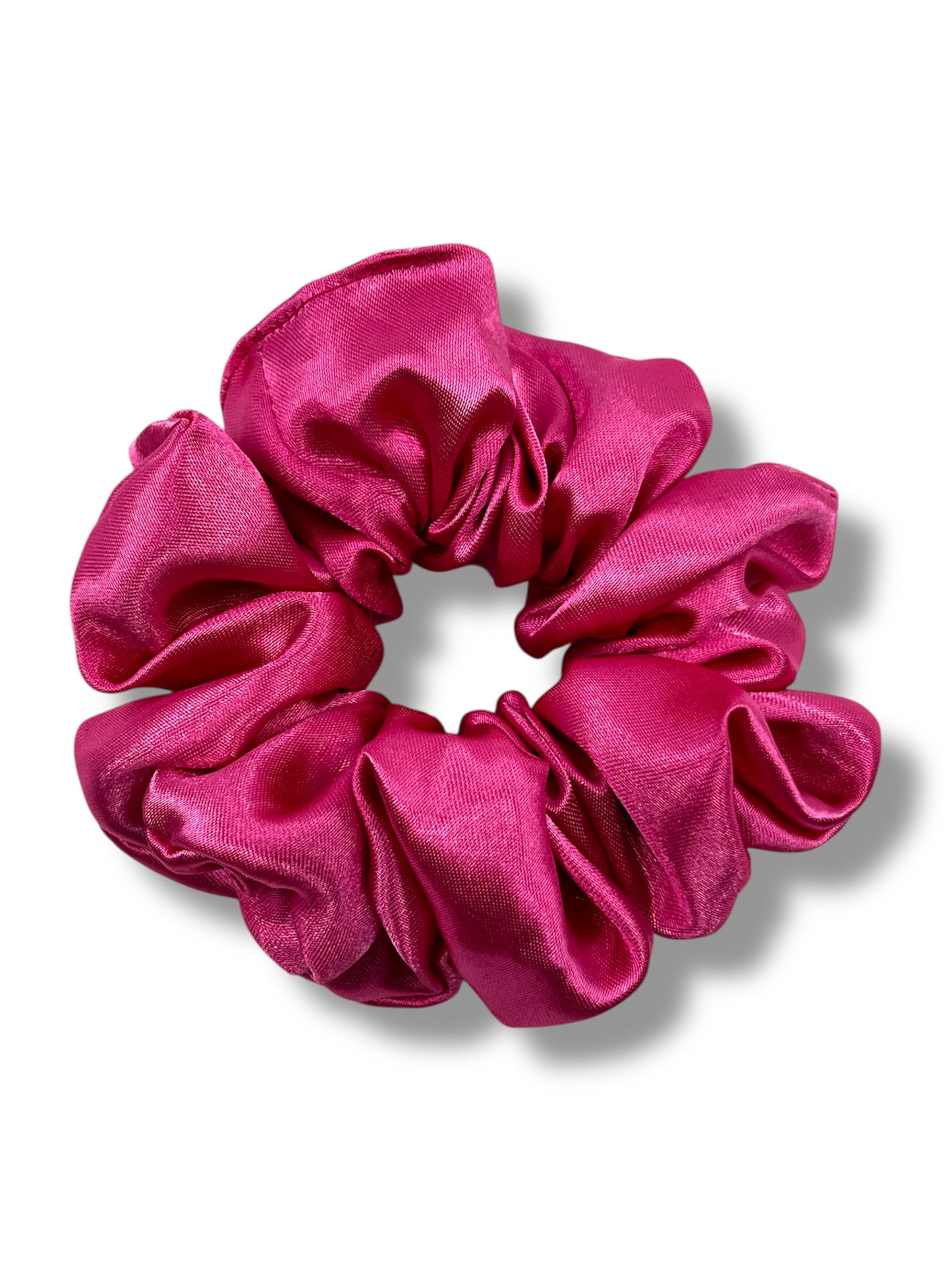 Cerise satin classic scrunchie