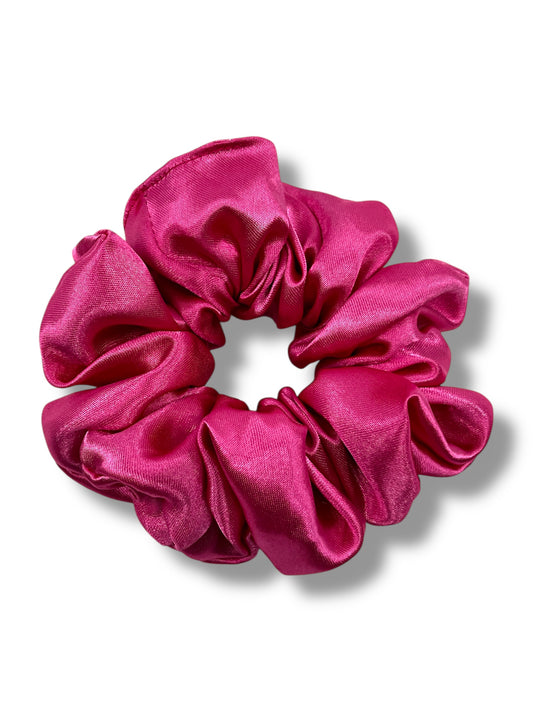 Cerise satin classic scrunchie