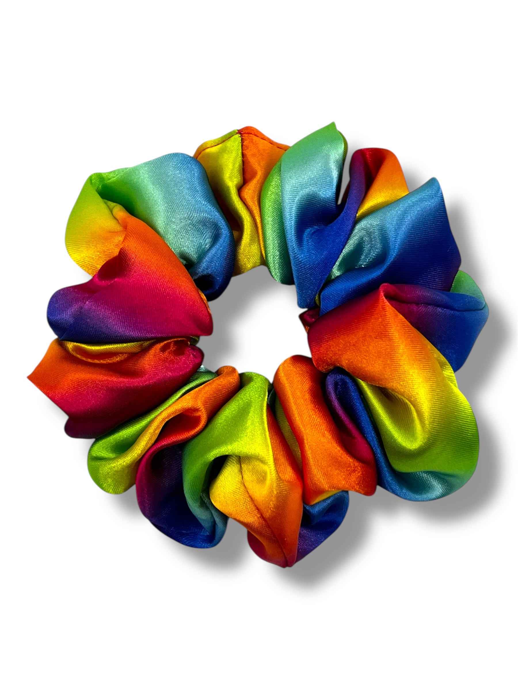 Regnbåge satin classic scrunchie