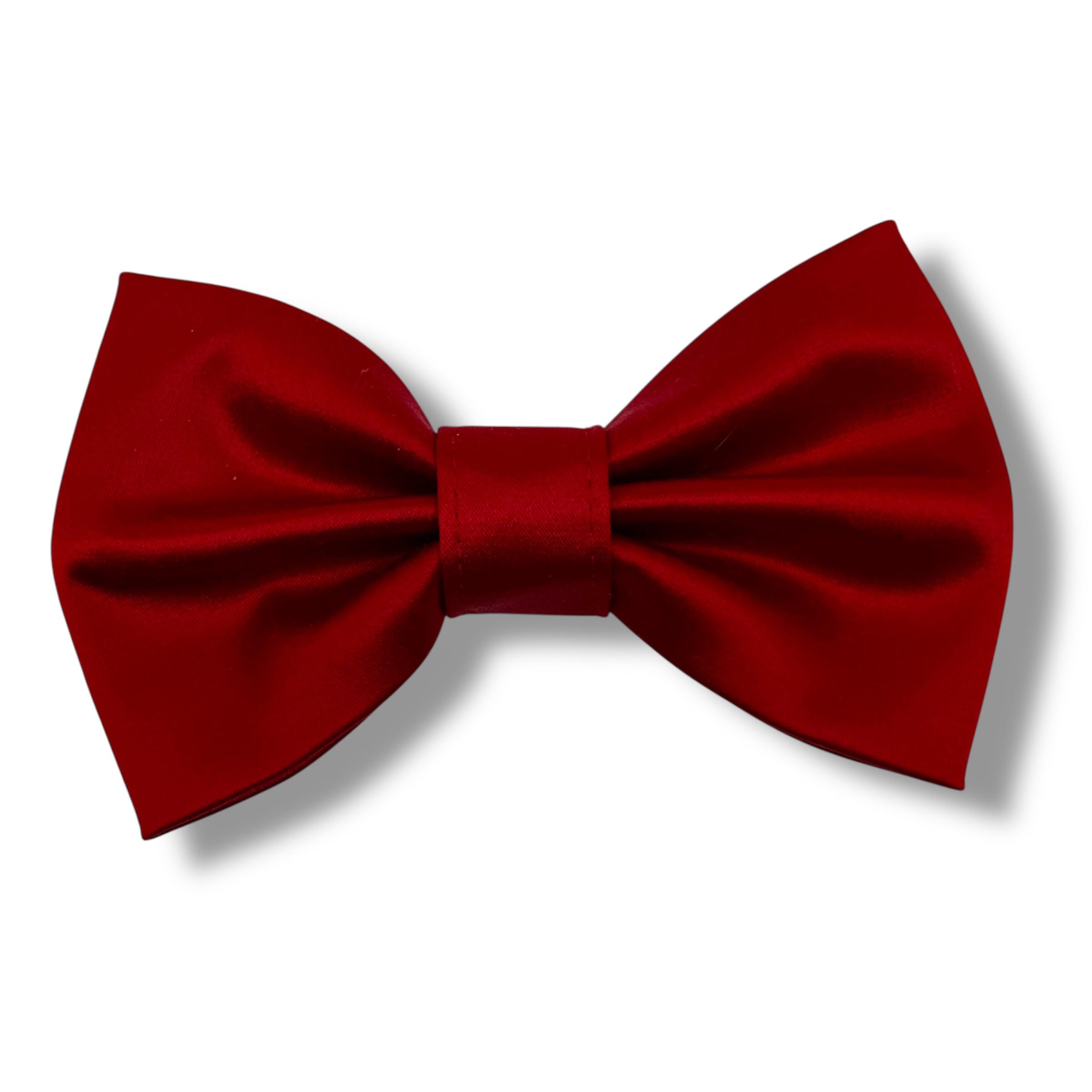 Röd hundrosett i siden - stor - Lilofant Design