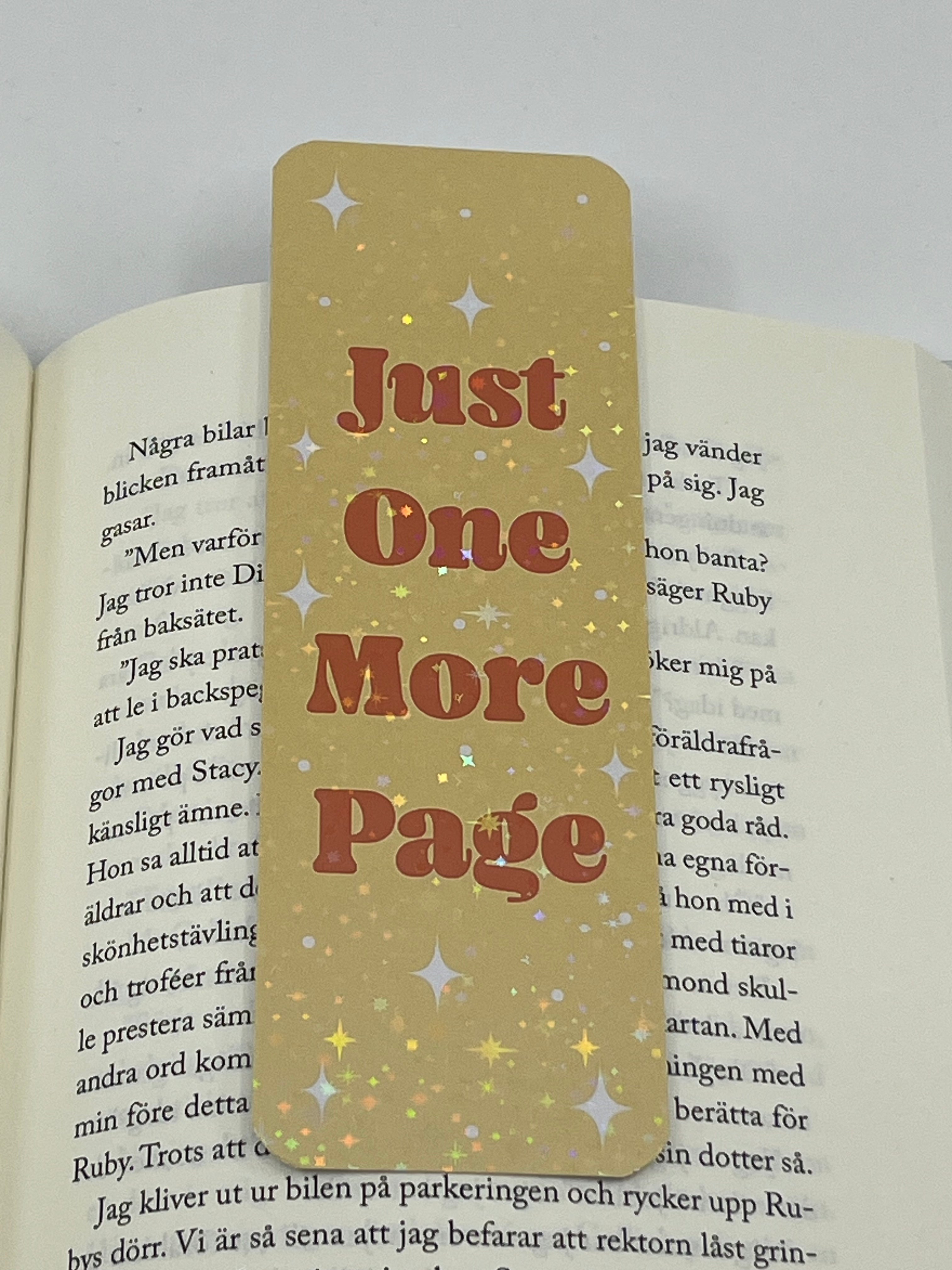 Gul just one more page bokmärke