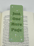Grön just one more page bokmärke