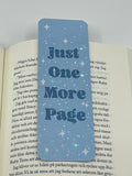 Blå just one more page bokmärke