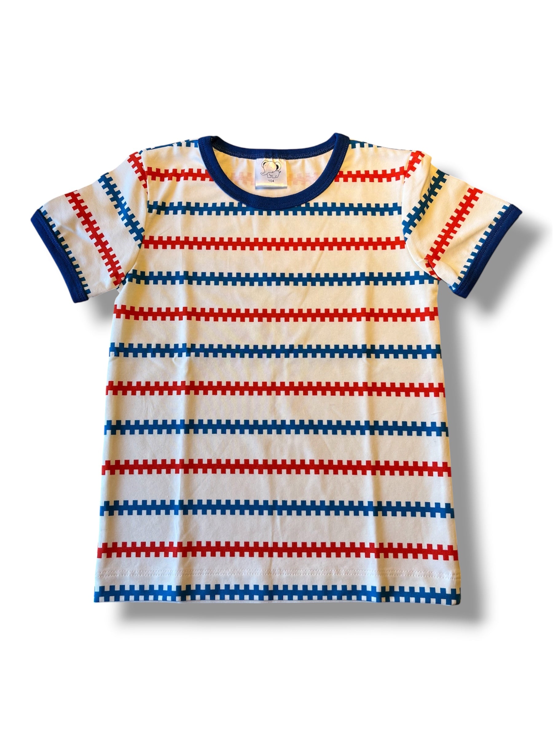 Fiskarmönstrad - t-shirt (104) (110)