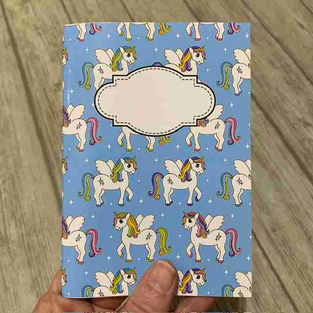 Blå enhörningar - anteckningsbok A5 - Lilofant Design