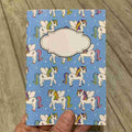 Blå enhörningar - anteckningsbok A5 - Lilofant Design
