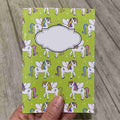 Gröna enhörningar - anteckningsbok A5 - Lilofant Design