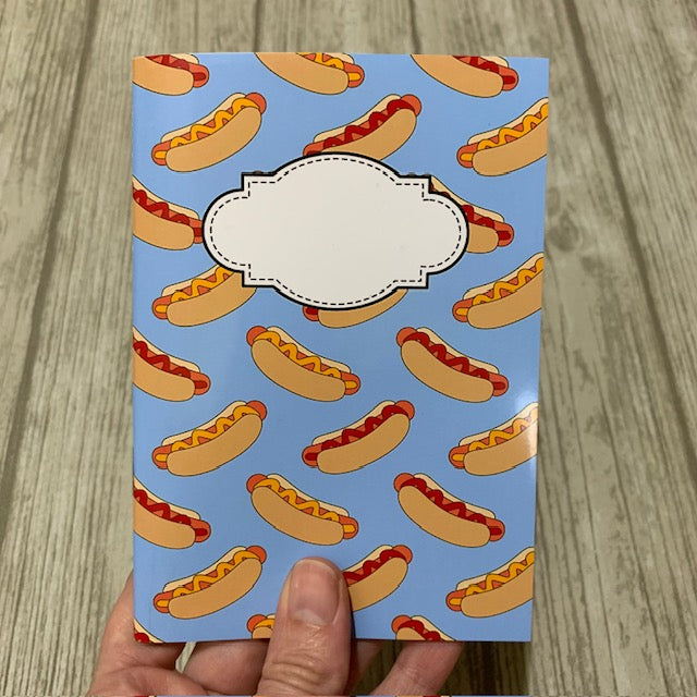 Blå hotdog - anteckningsbok A5