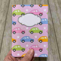 Rosa bilar - anteckningsbok A5 - Lilofant Design