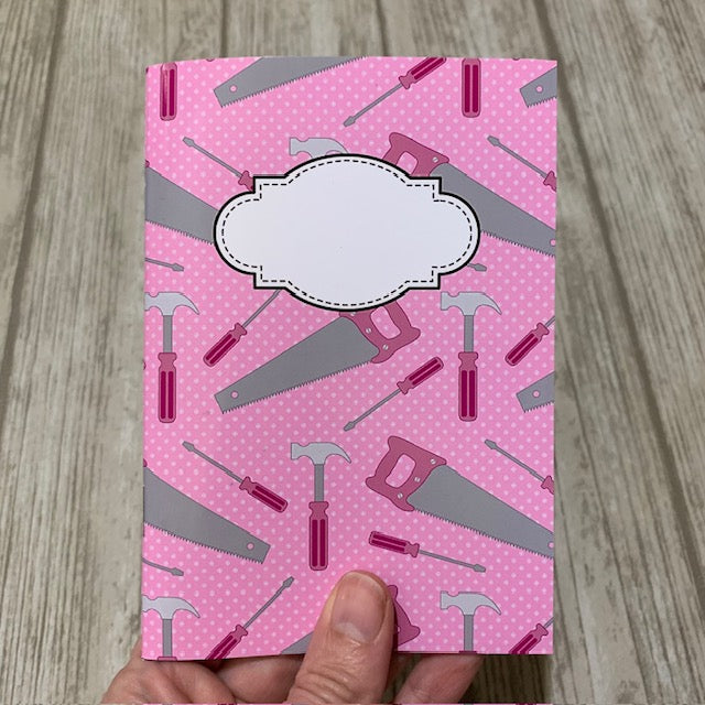 Rosa verktyg - anteckningsbok A5