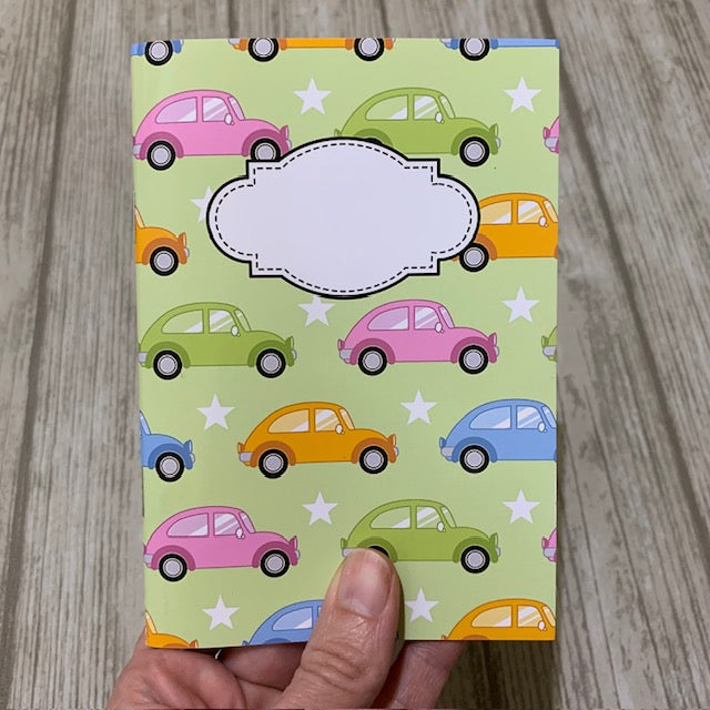 Gröna bilar - anteckningsbok A5