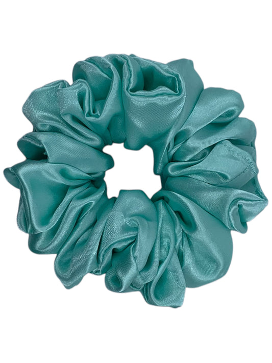 Mintgrön satin scrunchie - Lilofant Design