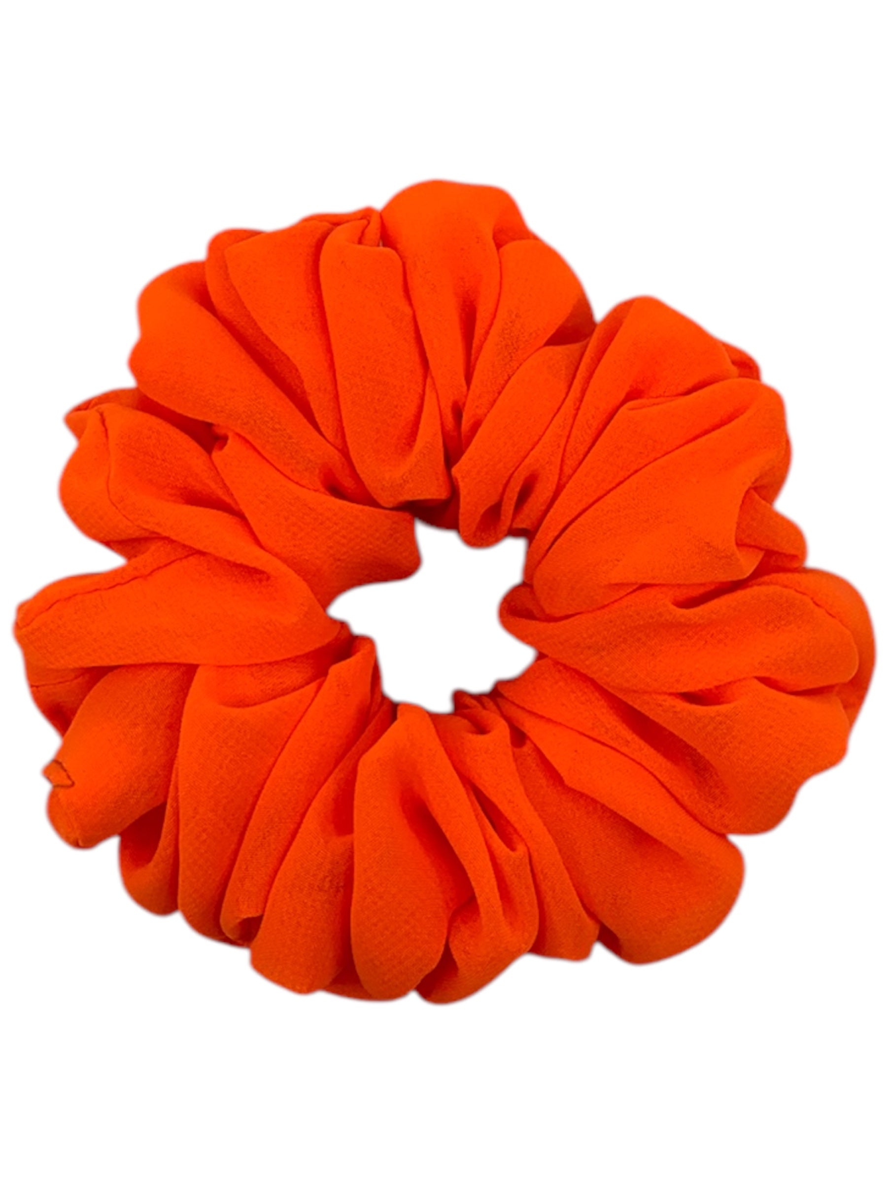 Neon orange chiffong scrunchie - Lilofant Design