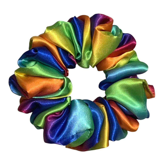 Regnbåge satin scrunchie
